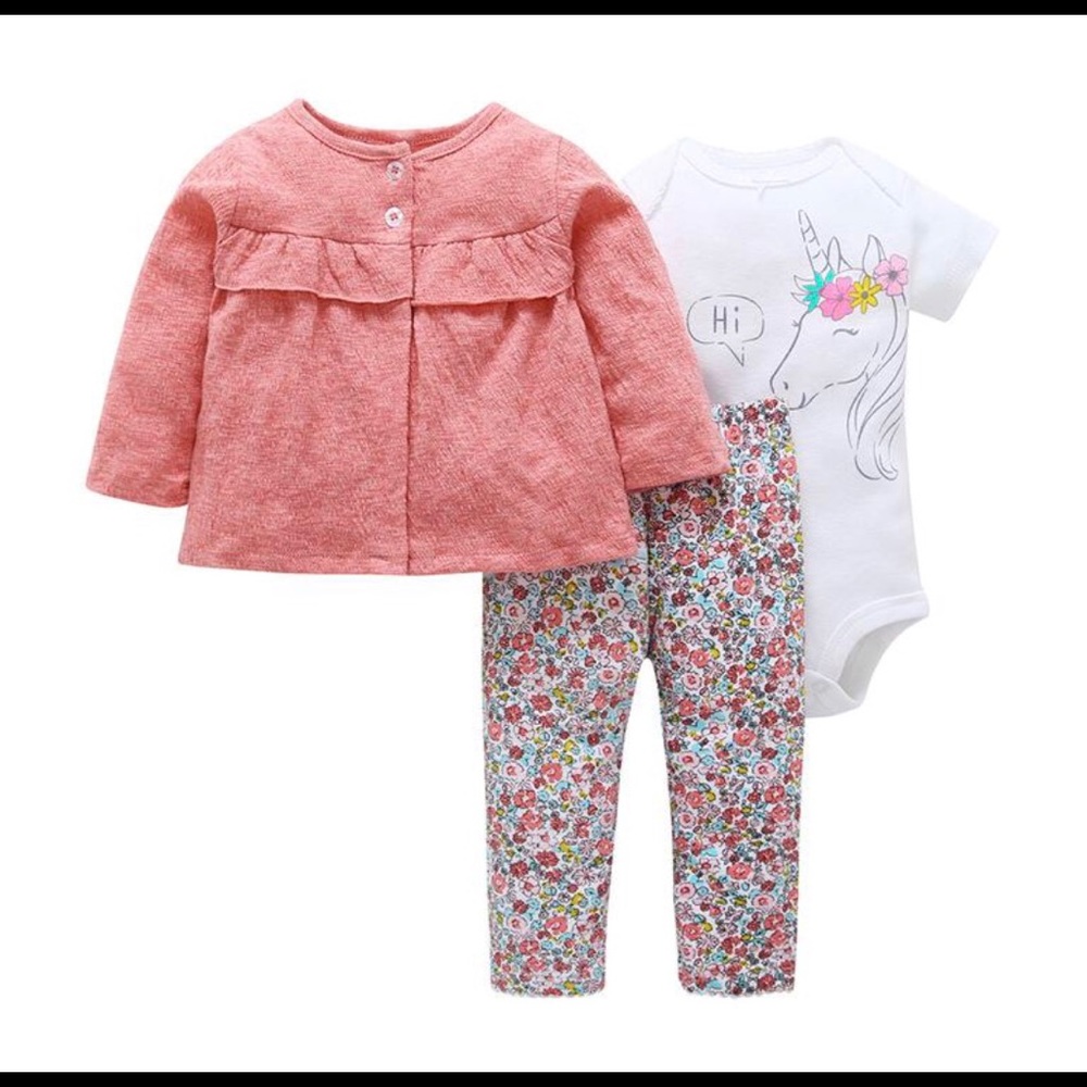 Pink Floral 3 Piece Set